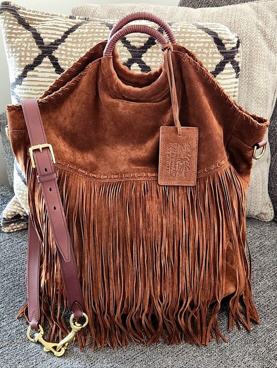 Ralph Lauren Handbags - 🔴SOLD🔴🐎RARE Ralph Lauren🐎 - Brown Suede Fringe Hobo Bag w/Crossbody Strap